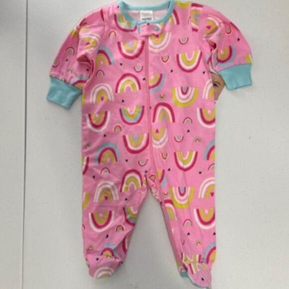 Set of 2 Girls Onesies Rainbows and Words Color Pink and White Size 0-3 Months - Picture 2 of 2